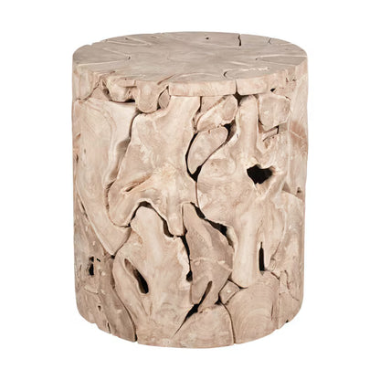 Banyan Organic Mosaic Teak Wood Dining Table Pedestal Base