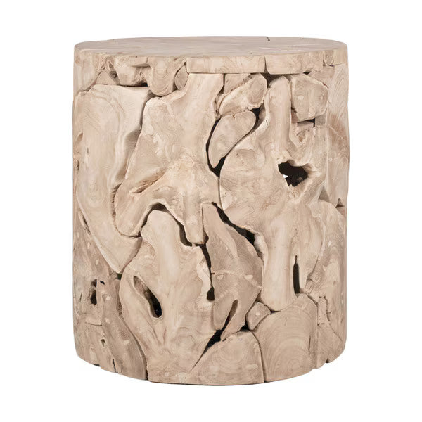 Banyan Organic Mosaic Teak Wood Dining Table Pedestal Base