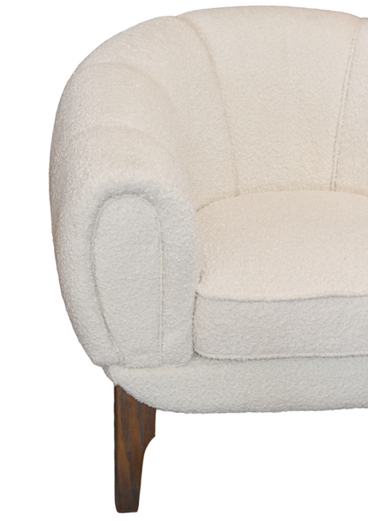 White Sherpa Barrel Accent Chair