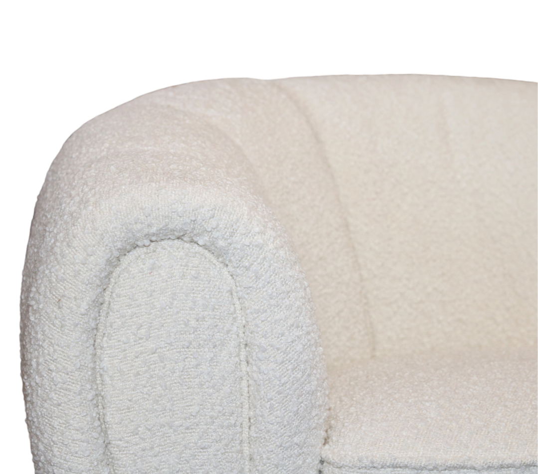 White Sherpa Barrel Accent Chair