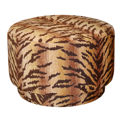 Tiger Print Swivel Ottoman