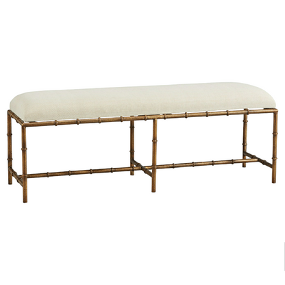 Faux Bamboo Iron Bench