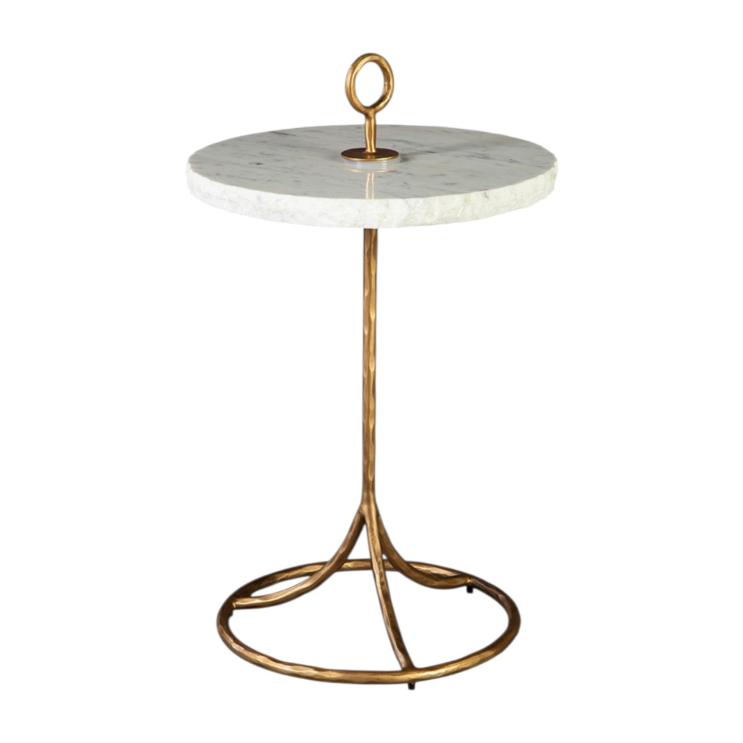 Marble & Cast Iron Round Side Table