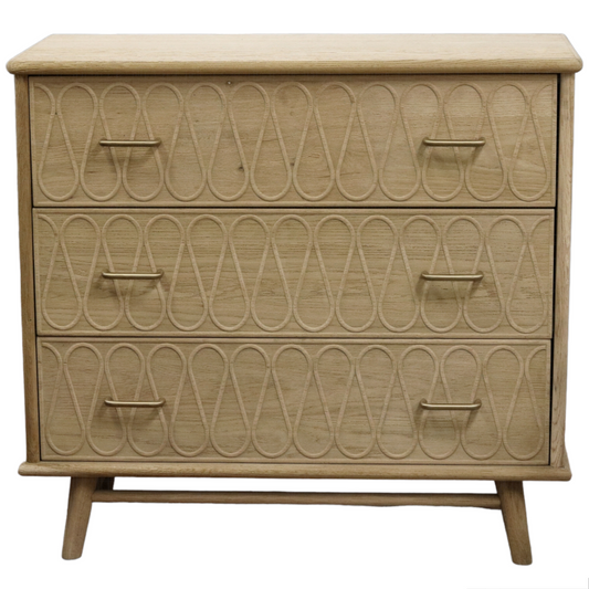 Wave Design Oak Chest