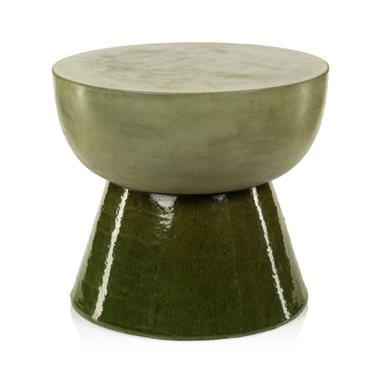 Two-Tone Green Concrete Table