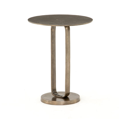 Aged Bronze Round End Table