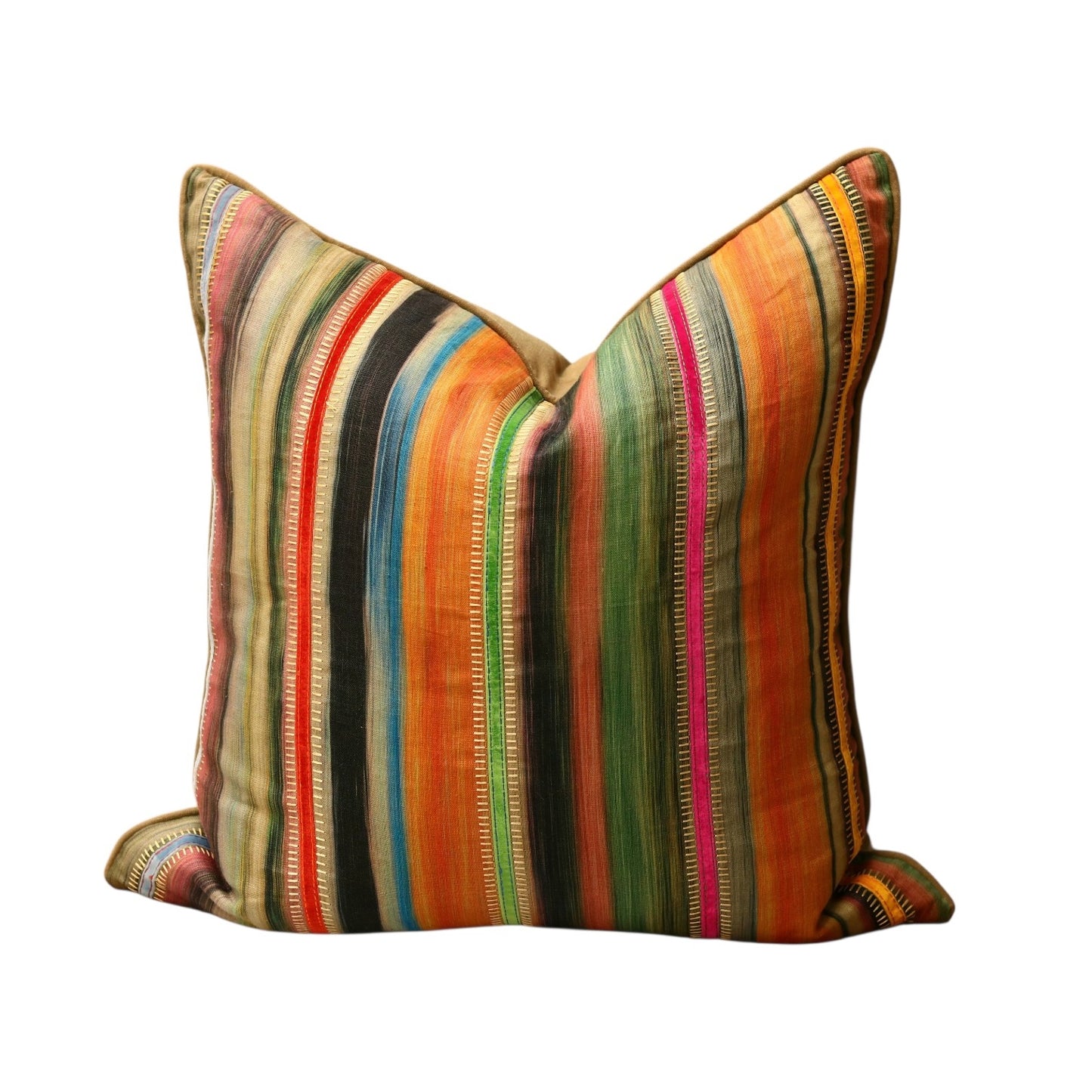 Multi Colored Striped Pillow - 22"