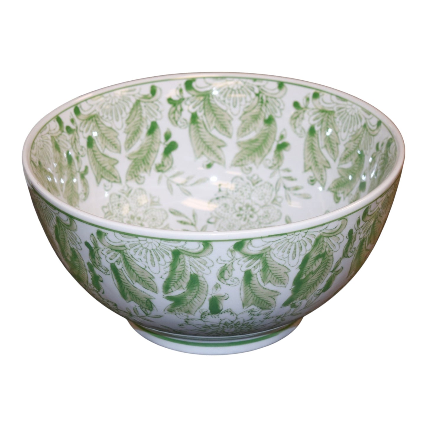 Green Patterned Stoneware Bowl
