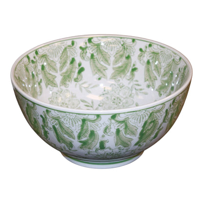 Green Patterned Stoneware Bowl