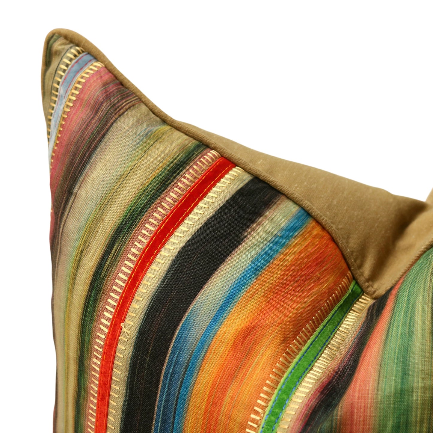 Multi Colored Striped Pillow - 22"
