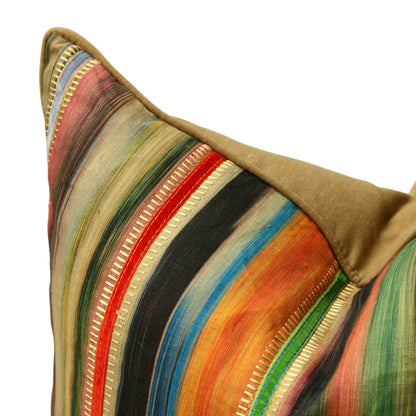 Multi Colored Striped Pillow - 22"