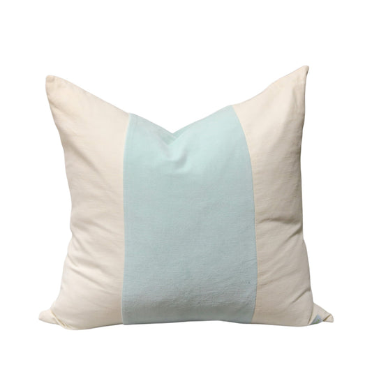 Aqua Velvet Panel Pillow - 22"