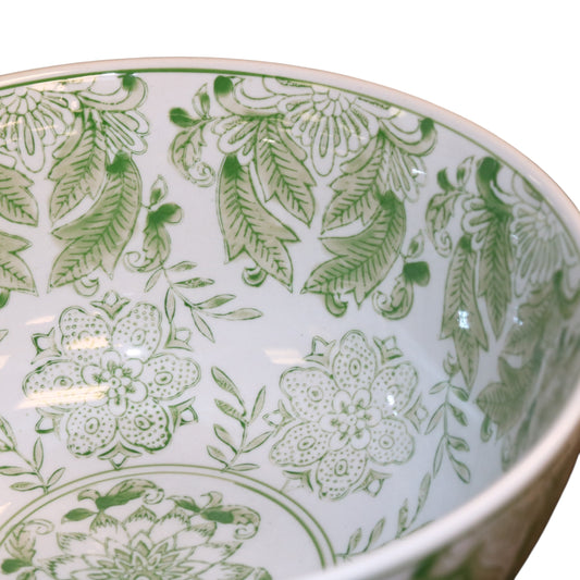 Green Patterned Stoneware Bowl