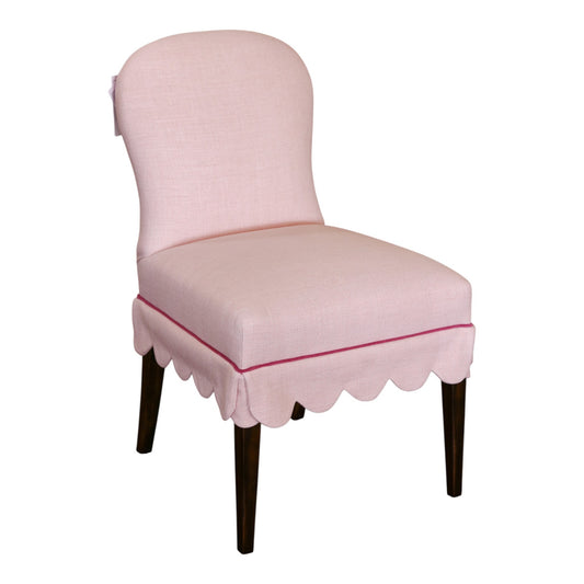 Audrey Blush Pink Scalloped Side Chair