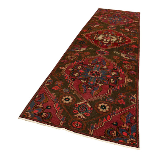 3' x 9'8" Brown & Pink Angora Oushak Runner