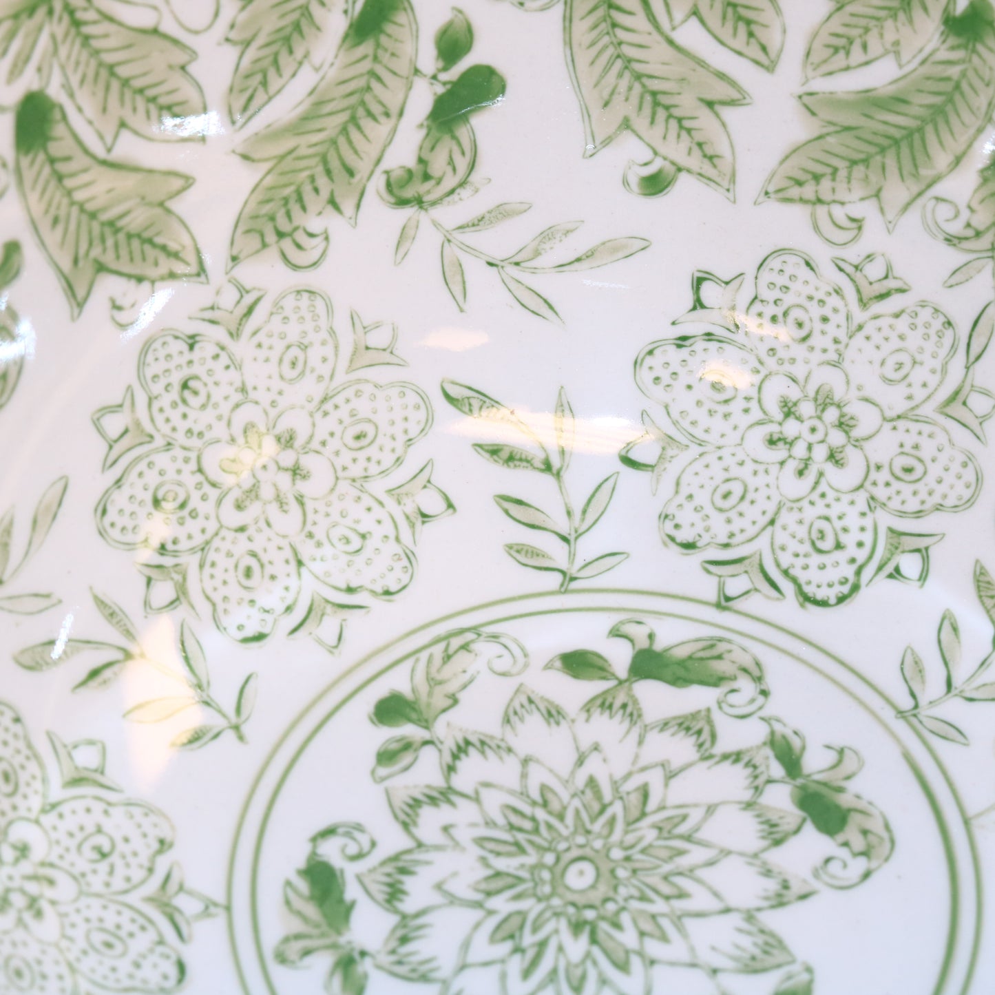 Green Patterned Stoneware Bowl