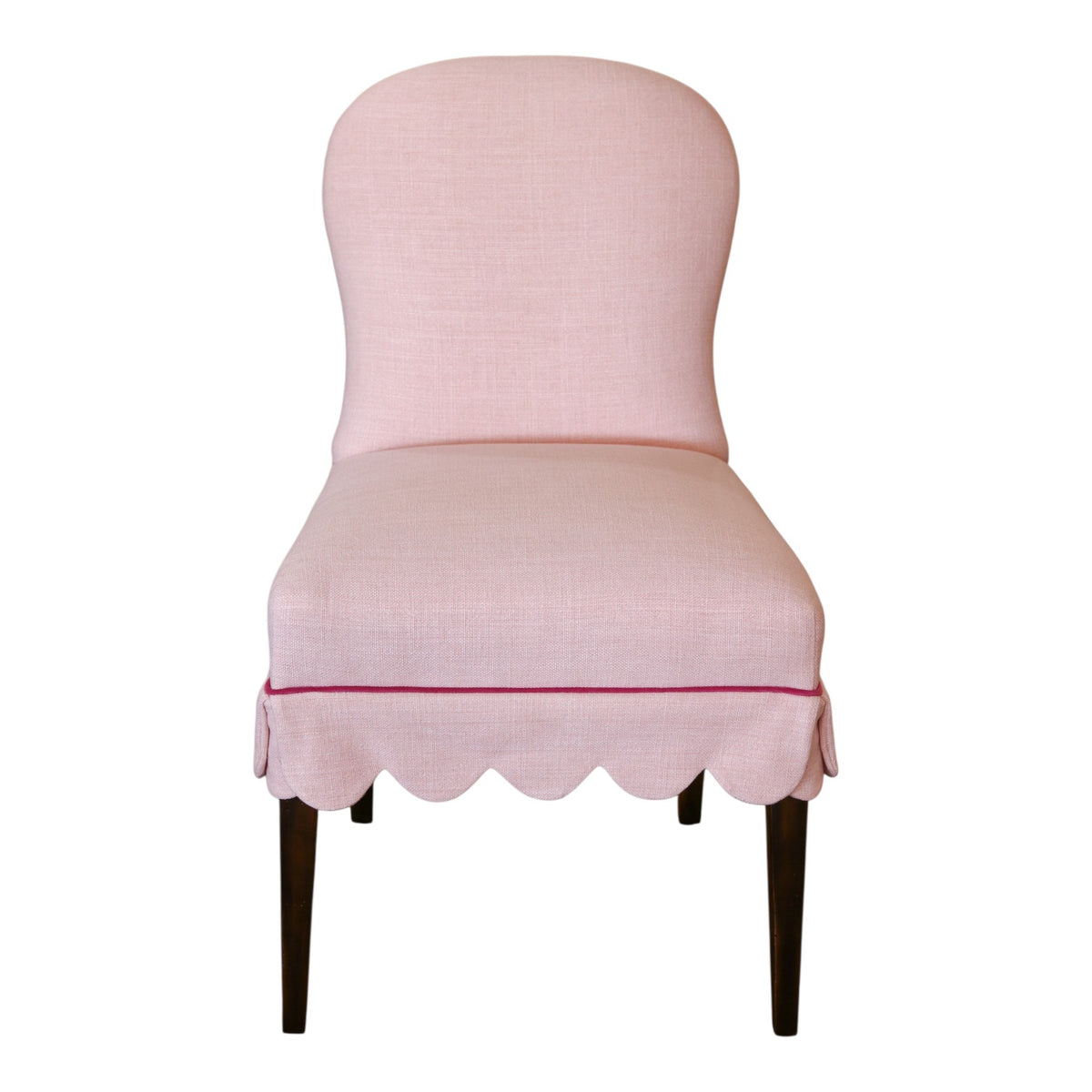 Audrey Blush Pink Scalloped Side Chair