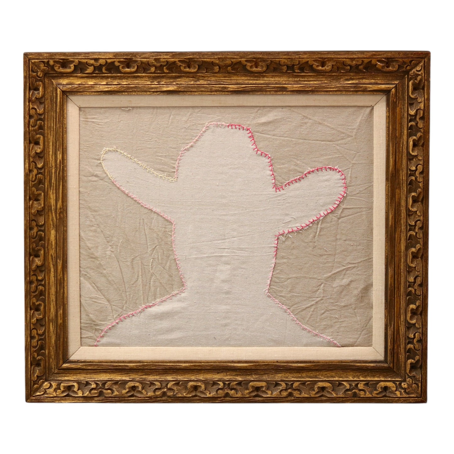 Framed Embroidered Cowboy Silhouette