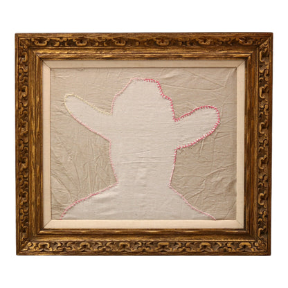 Framed Embroidered Cowboy Silhouette