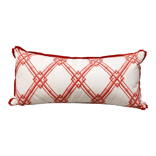 Red Bambou Pillow - 18" x 36"