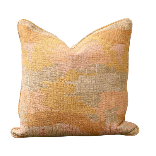 Yellow & Pink Abstract Pillow - 22"