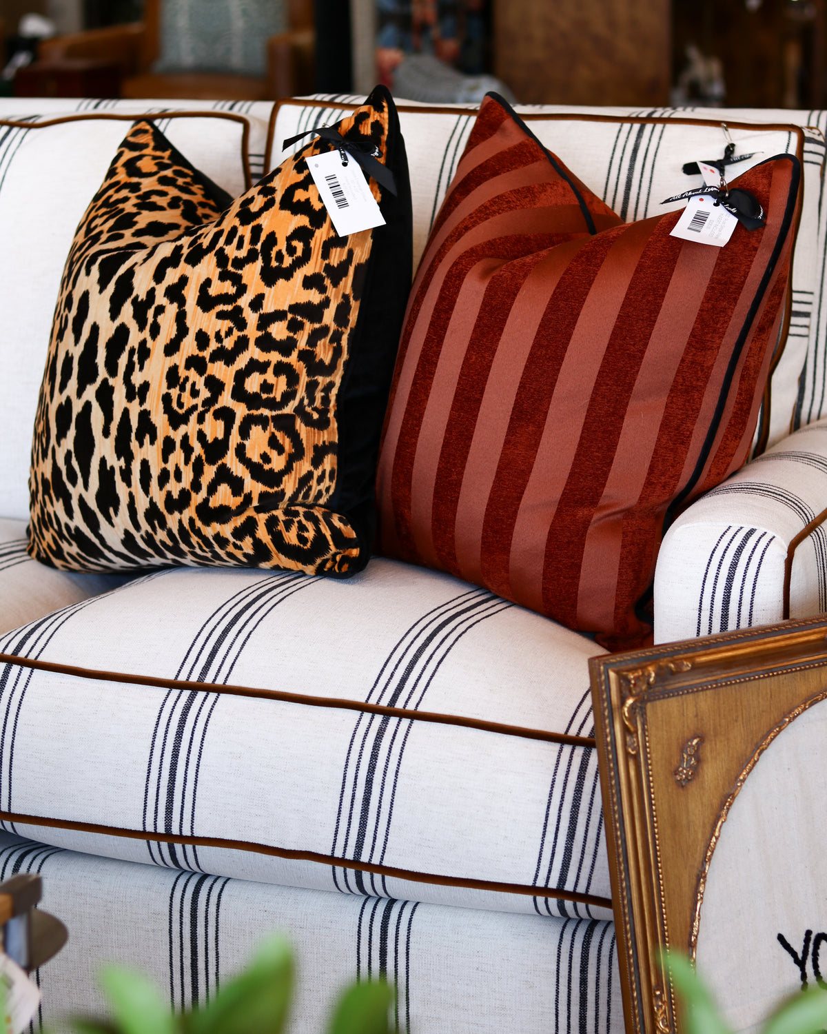 Rust Stripe Pillow - 22"