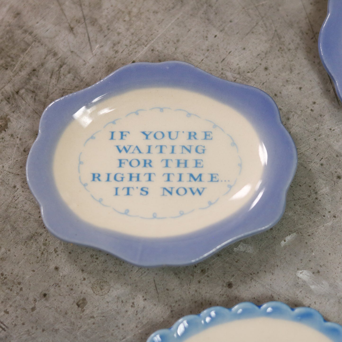 Hand-Painted Stoneware Magnet with Saying