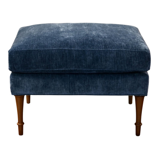Brinkley Navy Chenille Ottoman