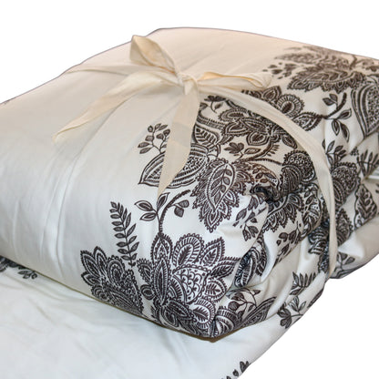 Raj Chocolate & White Duvet - King