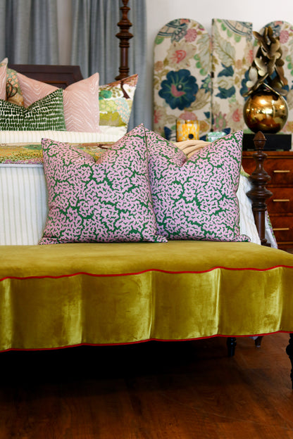 Lavender & Green Coral Pillow - 22"