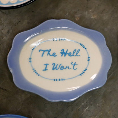 Hand-Painted Stoneware Magnet with Saying