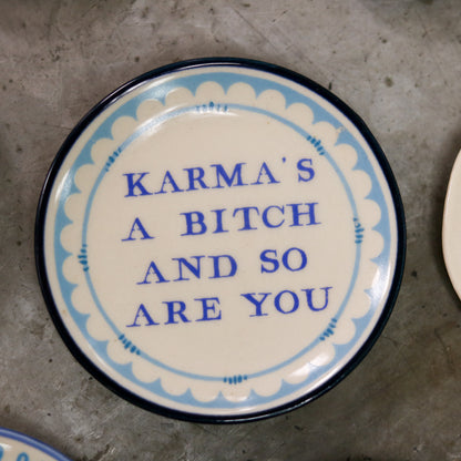 Hand-Painted Stoneware Magnet with Saying