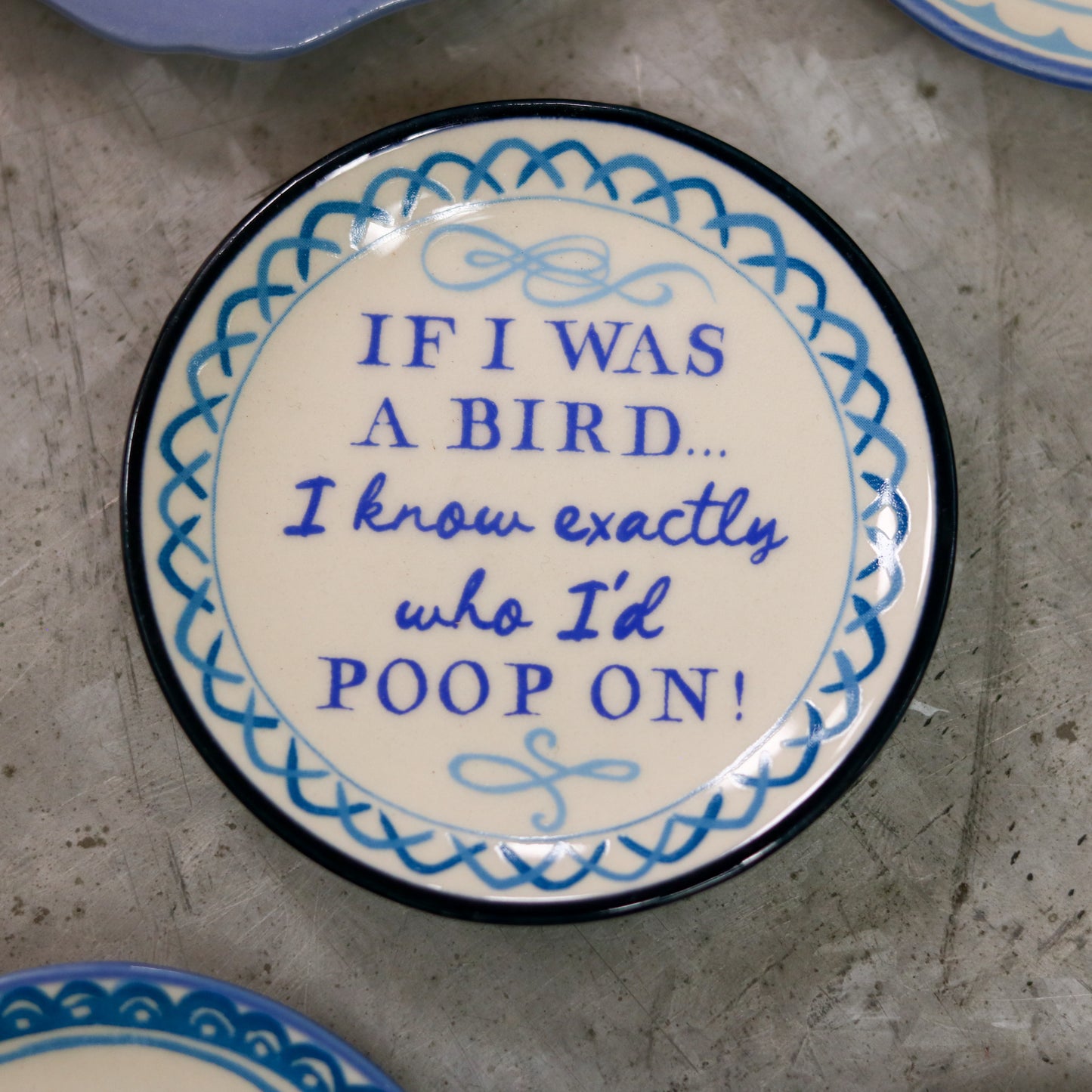 Hand-Painted Stoneware Magnet with Saying