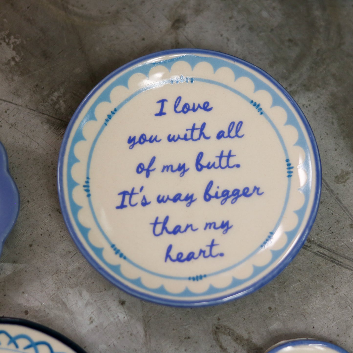Hand-Painted Stoneware Magnet with Saying