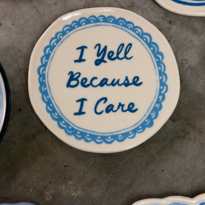 Hand-Painted Stoneware Magnet with Saying