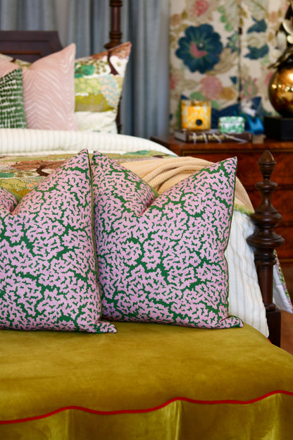 Lavender & Green Coral Pillow - 22"