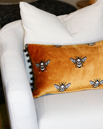 Bumble Mustard Lumbar Pillow - 12" x 20"