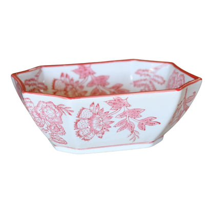 Pink & White Stoneware Bowl