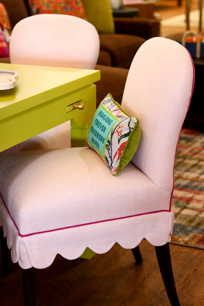 Audrey Blush Pink Scalloped Side Chair