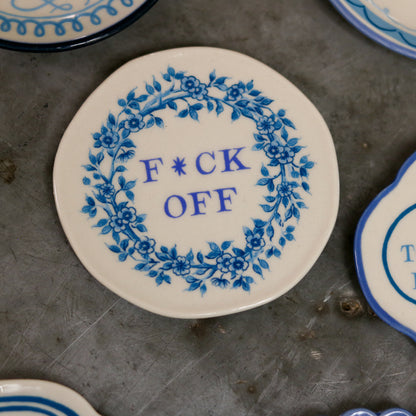 Hand-Painted Stoneware Magnet with Saying