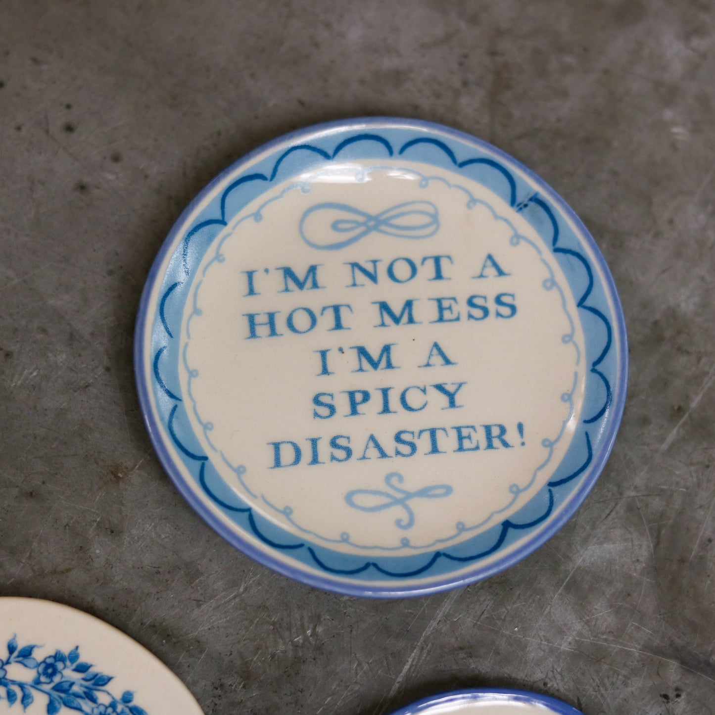 Hand-Painted Stoneware Magnet with Saying