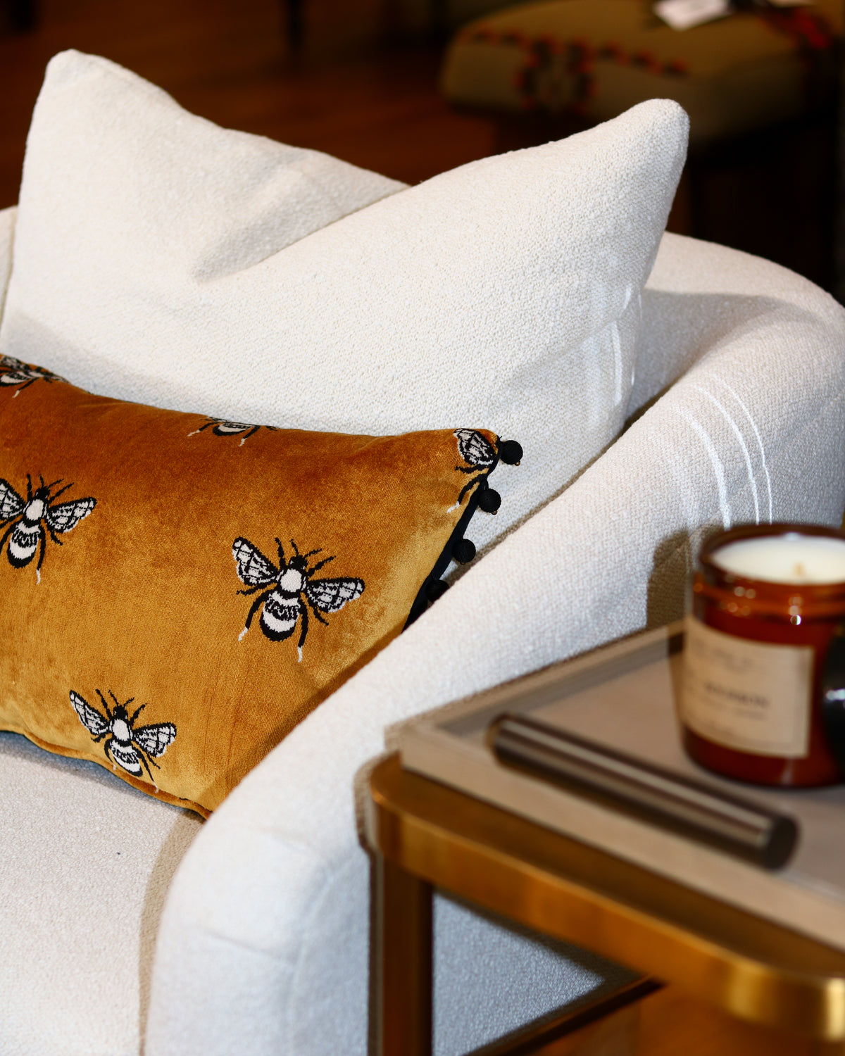Bumble Mustard Lumbar Pillow - 12" x 20"