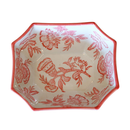 Pink & White Stoneware Bowl