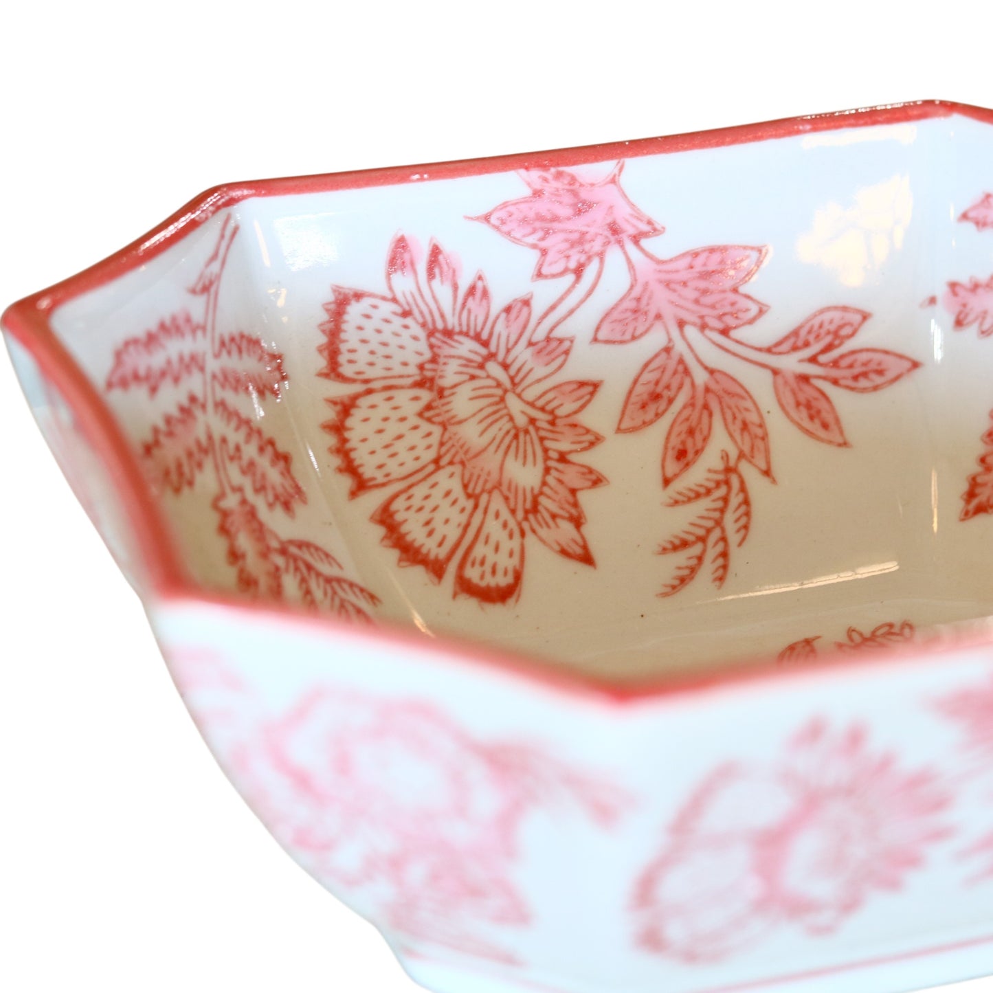 Pink & White Stoneware Bowl