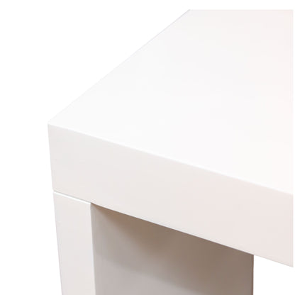 High Gloss White C-Shaped End Table