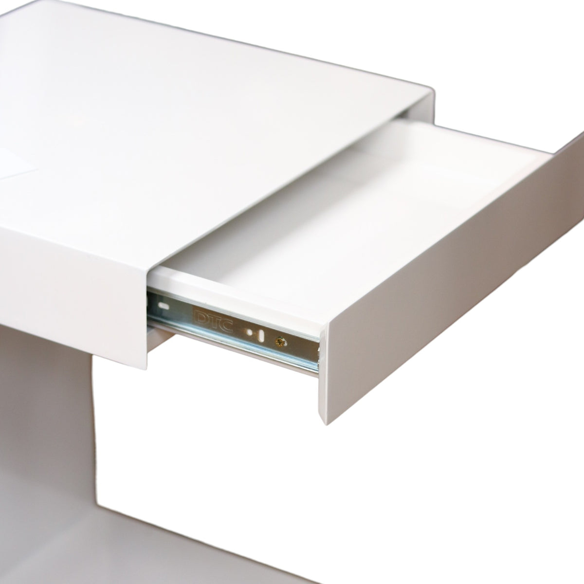High Gloss White C-Shaped End Table