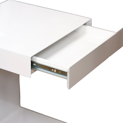 High Gloss White C-Shaped End Table