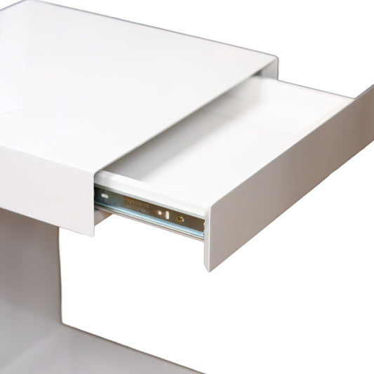 High Gloss White C-Shaped End Table