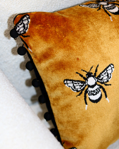 Bumble Mustard Lumbar Pillow - 12" x 20"