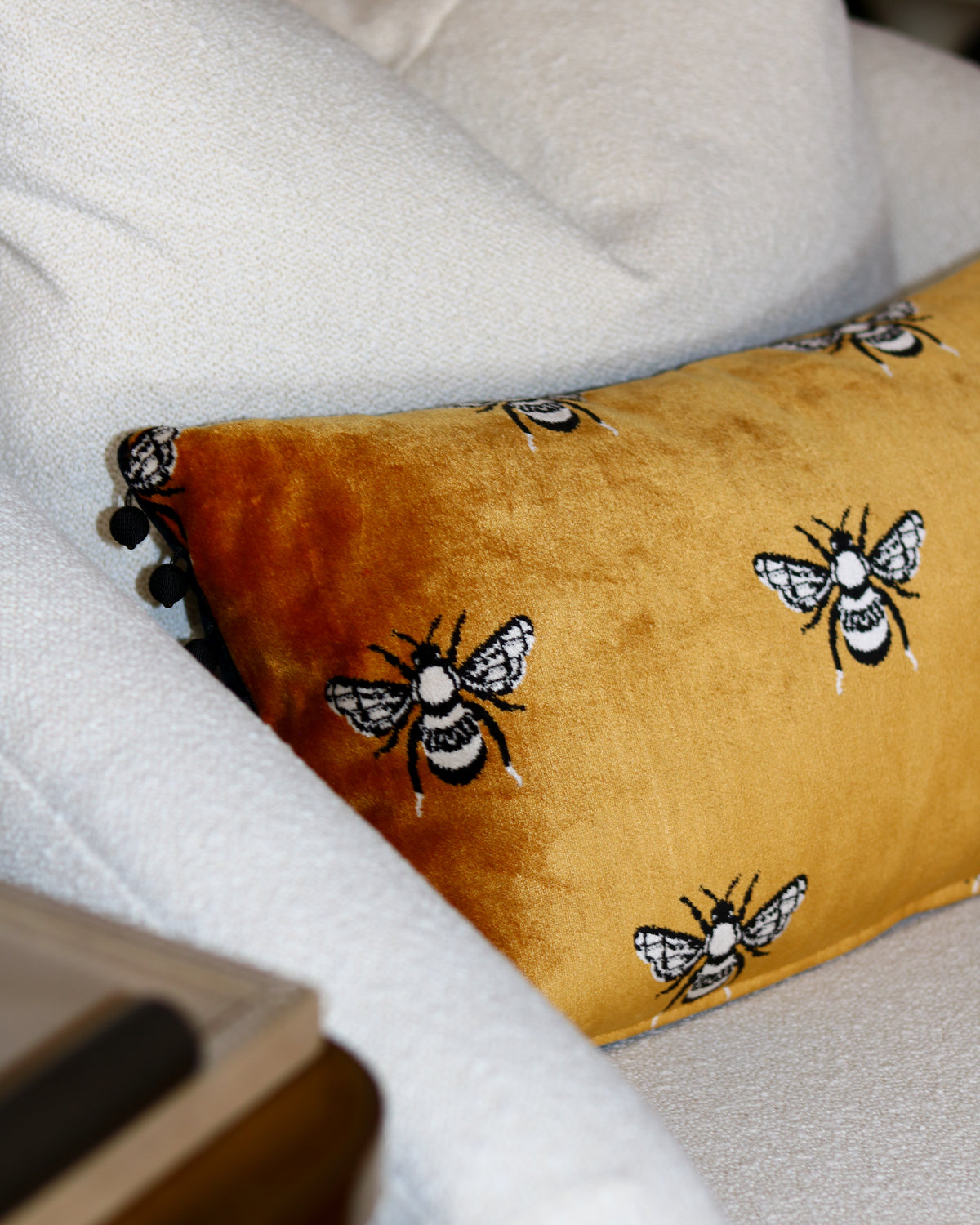 Bumble Mustard Lumbar Pillow - 12" x 20"